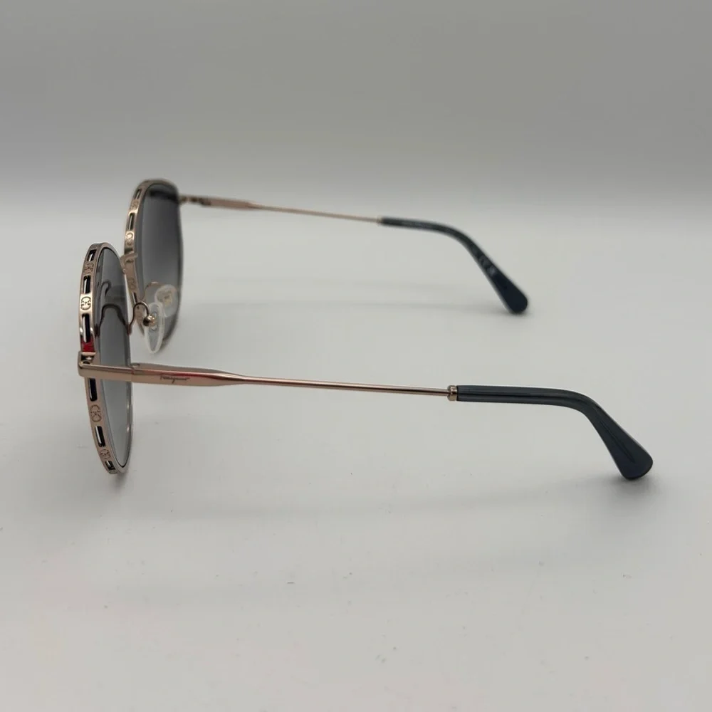 Salvatore Ferragamo Women Sunglasses Silver/ Grey Full Rim Frame SF264S 785 New